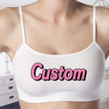 Add Your Text In Barbie Font - Bralettes - Crop Tops - Bra